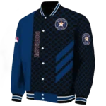 houston astros triple side stripes blue black varsity jacket best selling
