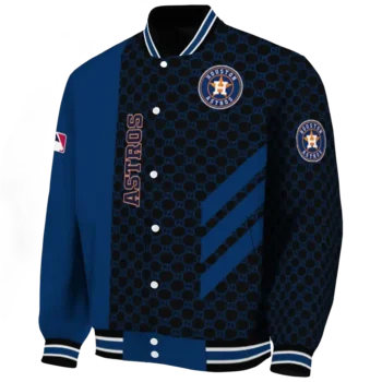houston astros triple side stripes blue black varsity jacket best selling
