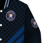 houston astros triple side stripes blue black varsity jacket best selling
