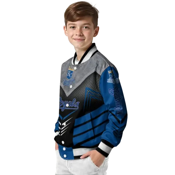 kansas city royals arrow layer royal blue black varsity jacket trendy