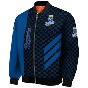 kansas city royals triple side stripes royal blue black bomber jacket best selling