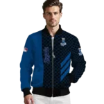 kansas city royals triple side stripes royal blue black bomber jacket best selling