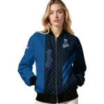 kansas city royals triple side stripes royal blue black bomber jacket best selling