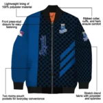 kansas city royals triple side stripes royal blue black bomber jacket best selling