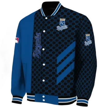 kansas city royals triple side stripes royal blue black varsity jacket best selling