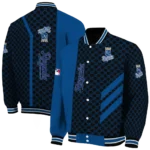 kansas city royals triple side stripes royal blue black varsity jacket best selling