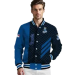 kansas city royals triple side stripes royal blue black varsity jacket best selling