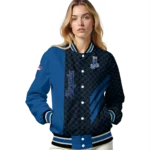 kansas city royals triple side stripes royal blue black varsity jacket best selling
