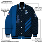 kansas city royals triple side stripes royal blue black varsity jacket best selling