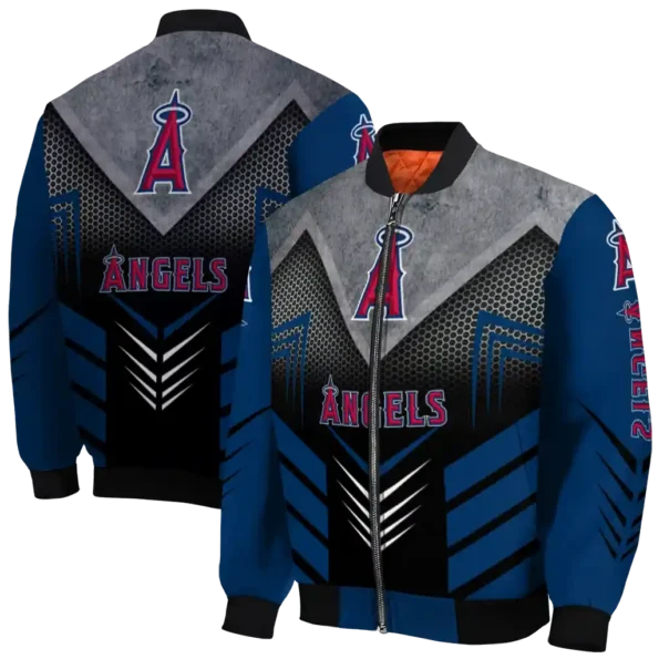 los angeles angels arrow layer blue black bomber jacket fashion forward