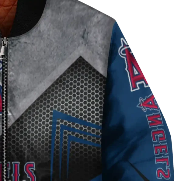 los angeles angels arrow layer blue black bomber jacket premium grade