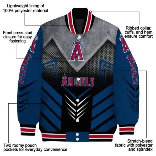 los angeles angels arrow layer blue black varsity jacket new arrival
