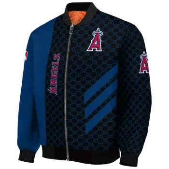 los angeles angels triple side stripes blue black bomber jacket best selling