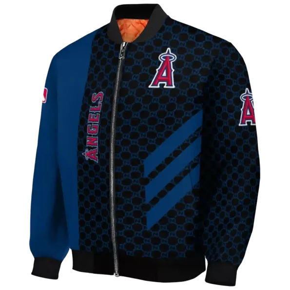 los angeles angels triple side stripes blue black bomber jacket best selling