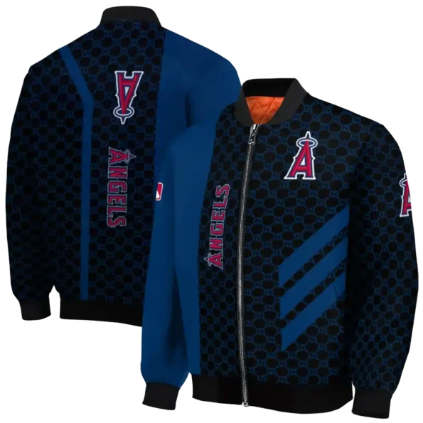 los angeles angels triple side stripes blue black bomber jacket fashion forward