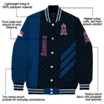 los angeles angels triple side stripes blue black varsity jacket best selling