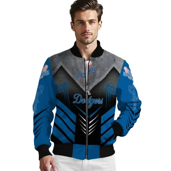 los angeles dodgers arrow layer blue black bomber jacket high quality