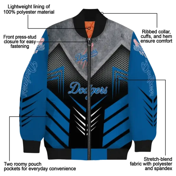 los angeles dodgers arrow layer blue black bomber jacket new arrival