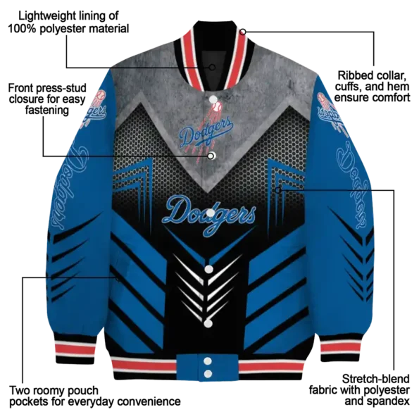los angeles dodgers arrow layer blue black varsity jacket new arrival