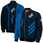 los angeles dodgers triple side stripes blue black bomber jacket best selling