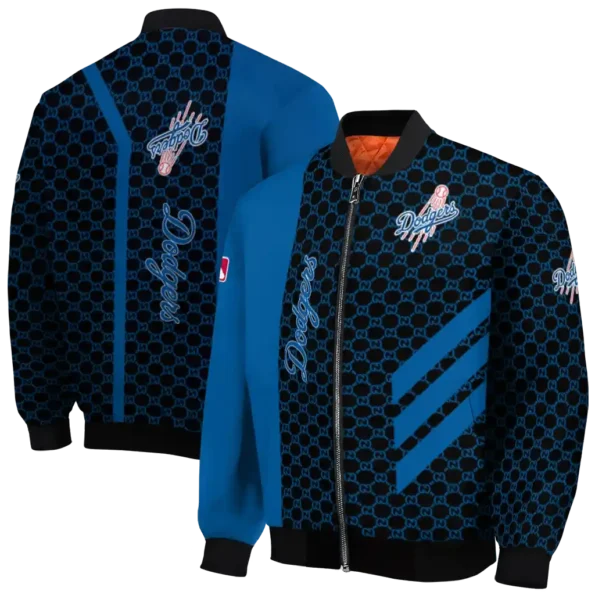 los angeles dodgers triple side stripes blue black bomber jacket fashion forward