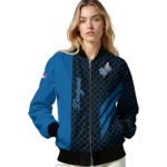 los angeles dodgers triple side stripes blue black bomber jacket best selling