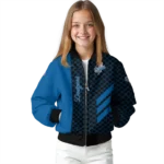 los angeles dodgers triple side stripes blue black bomber jacket best selling