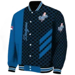 los angeles dodgers triple side stripes blue black varsity jacket best selling