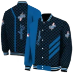 los angeles dodgers triple side stripes blue black varsity jacket best selling