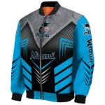 miami marlins arrow layer blue black bomber jacket best selling