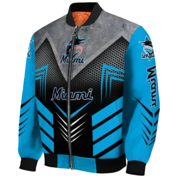 miami marlins arrow layer blue black bomber jacket best selling