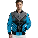 miami marlins arrow layer blue black bomber jacket best selling
