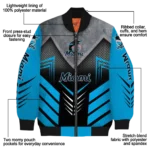 miami marlins arrow layer blue black bomber jacket best selling