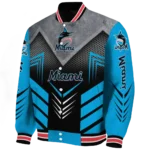 miami marlins arrow layer blue black varsity jacket best selling
