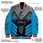 miami marlins arrow layer blue black varsity jacket best selling