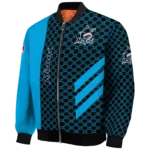 miami marlins triple side stripes blue black bomber jacket best selling