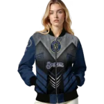 milwaukee brewers arrow layer navy blue black bomber jacket best selling