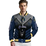 milwaukee brewers arrow layer navy blue black varsity jacket best selling