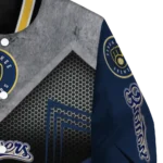milwaukee brewers arrow layer navy blue black varsity jacket best selling