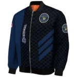 milwaukee brewers triple side stripes navy blue black bomber jacket best selling