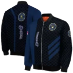 milwaukee brewers triple side stripes navy blue black bomber jacket best selling