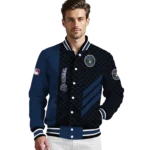 milwaukee brewers triple side stripes navy blue black varsity jacket best selling