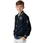 milwaukee brewers triple side stripes navy blue black varsity jacket best selling