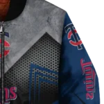 minnesota twins arrow layer navy black bomber jacket best selling