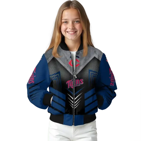 minnesota twins arrow layer navy black bomber jacket top rated