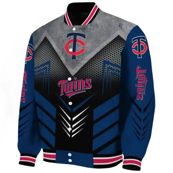 minnesota twins arrow layer navy black varsity jacket best selling