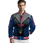 minnesota twins arrow layer navy black varsity jacket best selling