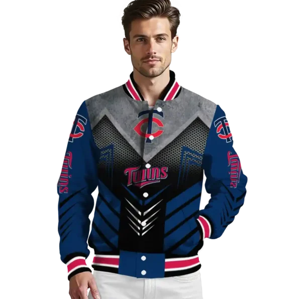 minnesota twins arrow layer navy black varsity jacket high quality
