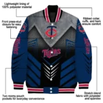 minnesota twins arrow layer navy black varsity jacket best selling