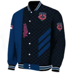 minnesota twins triple side stripes navy black varsity jacket best selling